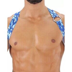TOF Paris - Party Boy Elastic Harness - Blue Camo XS/S NWT